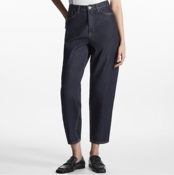 COS Tapered Ankle-Length Jeans Dark Indigo Colour (Eu Size 25) - Picture 2 of 5